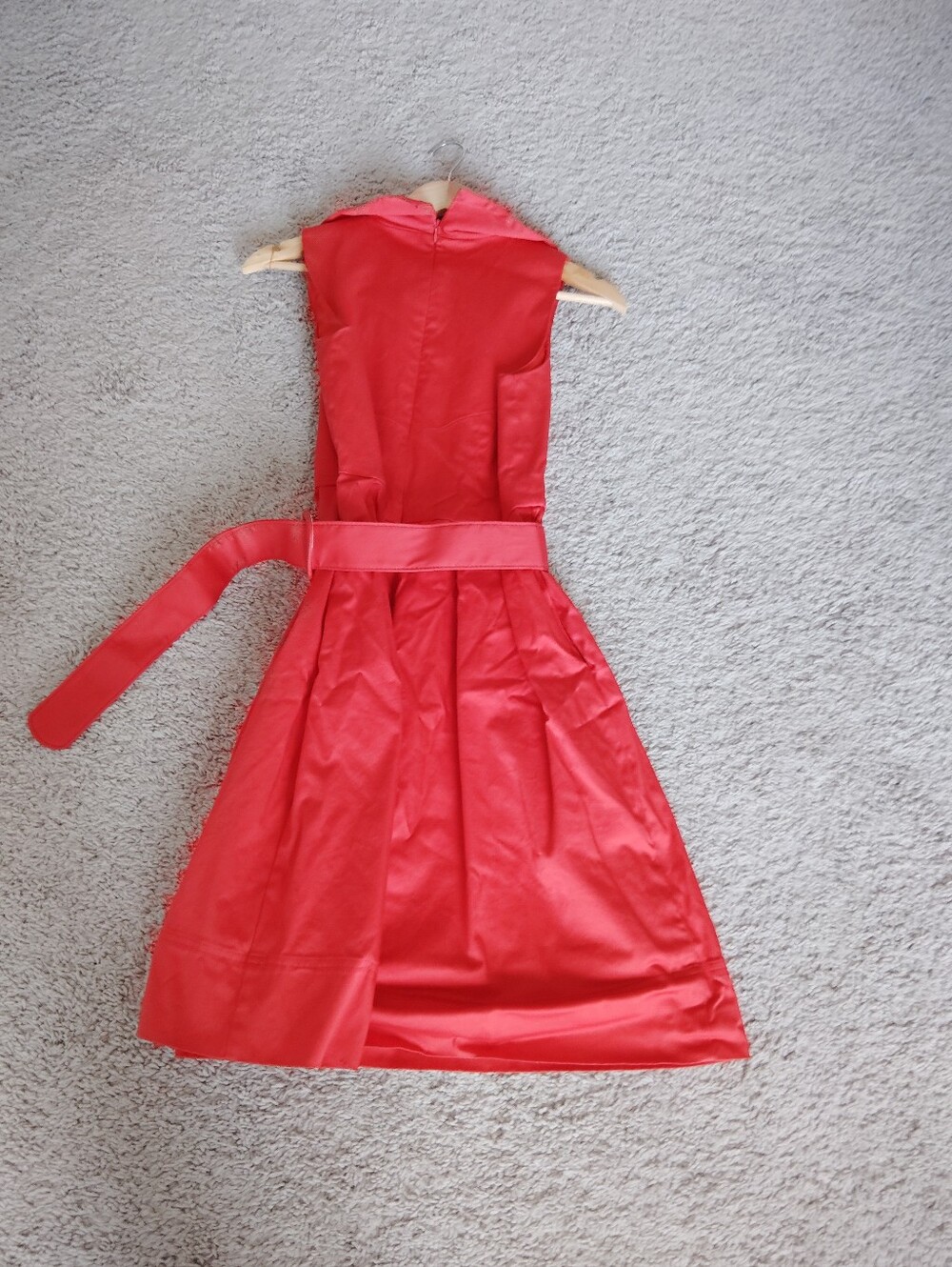 Spense Red Sleeveless Belted Fit-and-Flare Dress - Picture 5 of 5